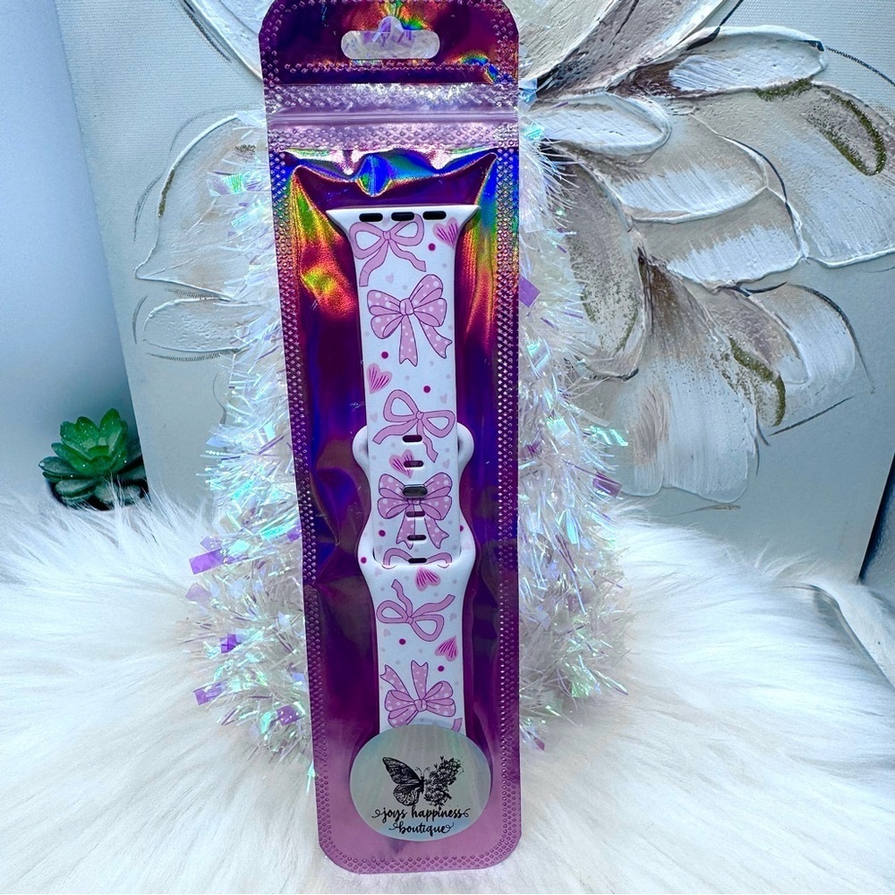 New Pink Bows Design Watch Band For Apple Watch  38mm / 40mm / 41mm
